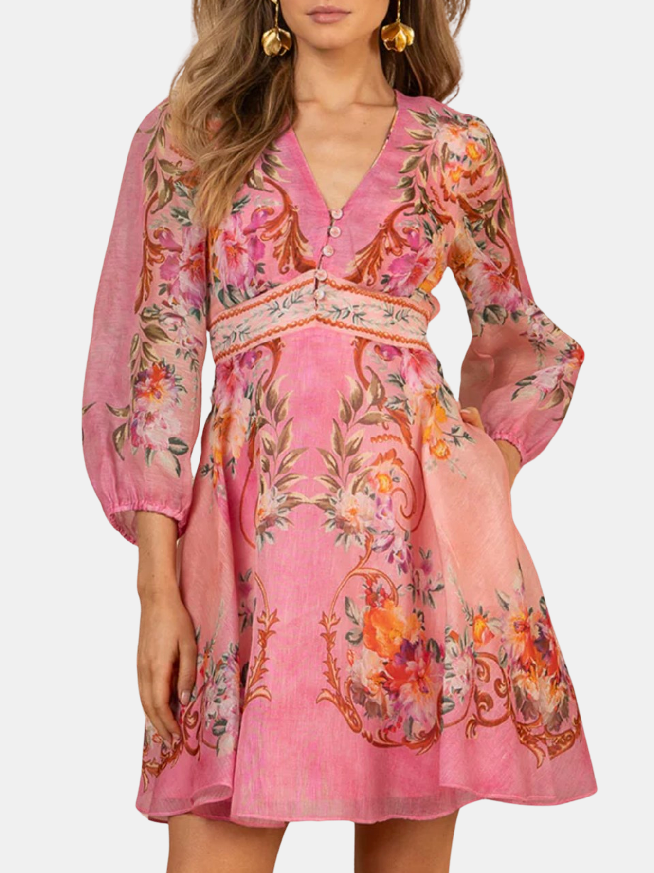 V Neck Short Dress - Periwinkle 