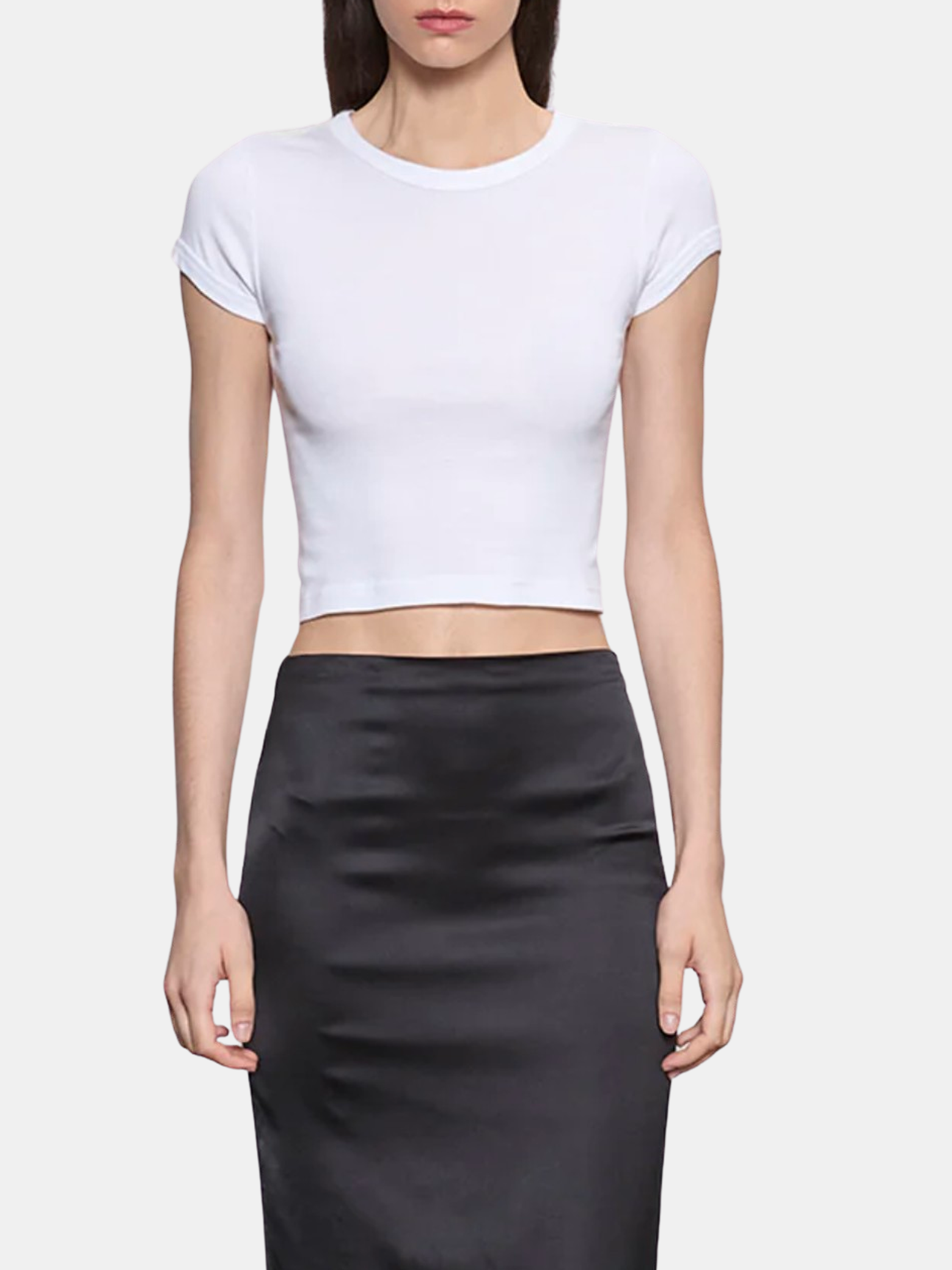 Supima Baby Rib Cropped Tee - Periwinkle 