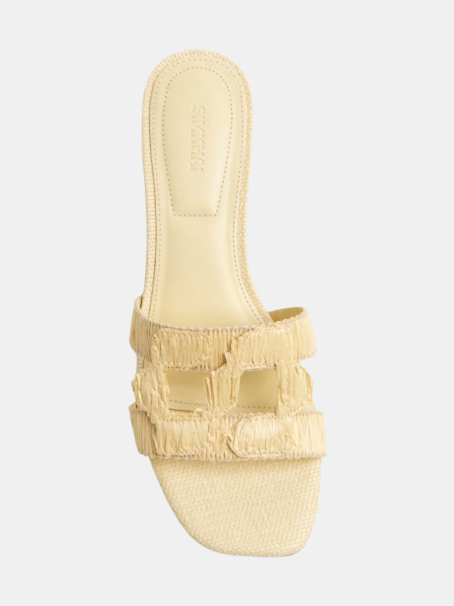 Monogram Raffia Flat Slide - Periwinkle 