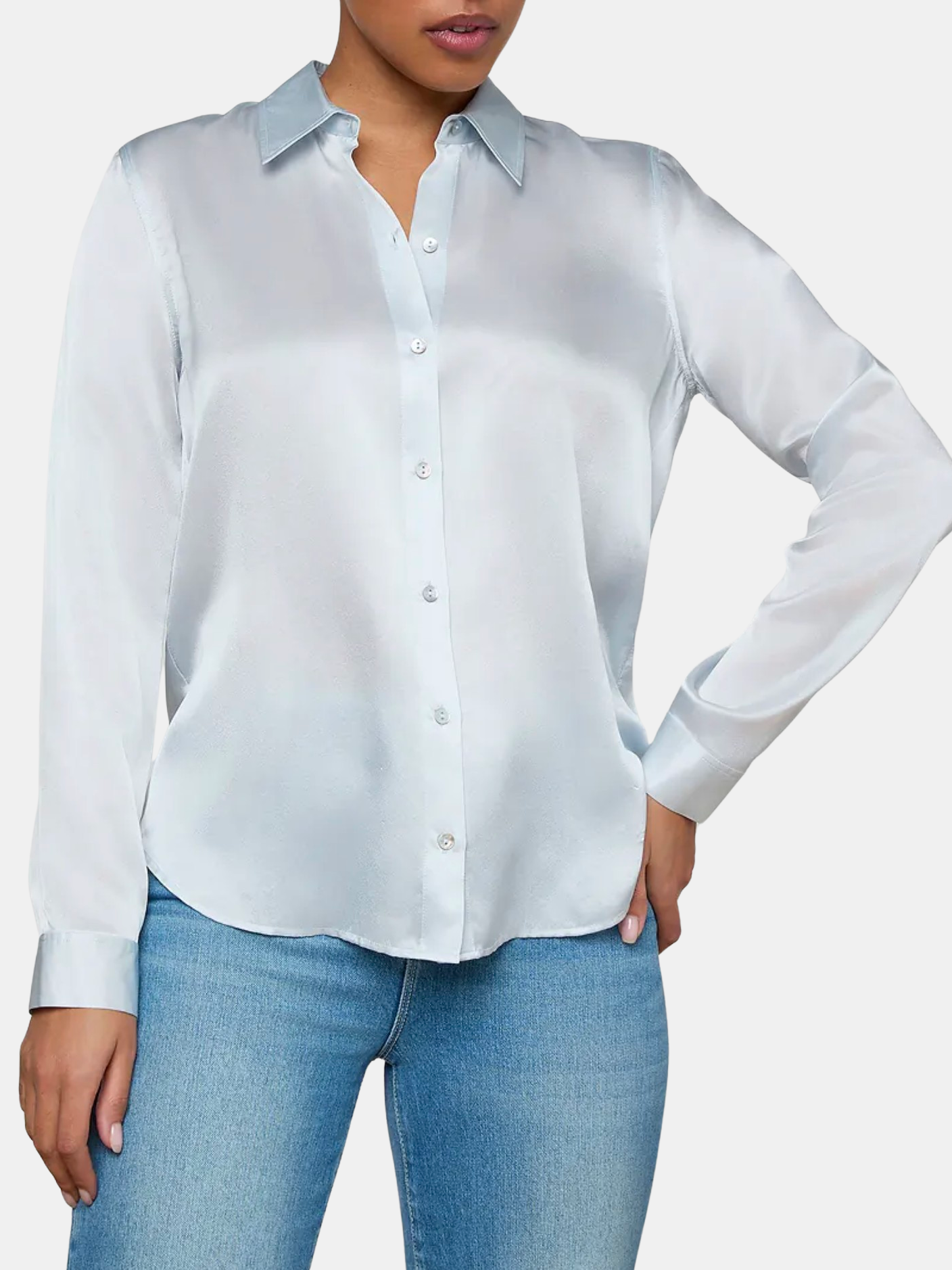 Tyler Long Sleeve Blouse - Periwinkle 