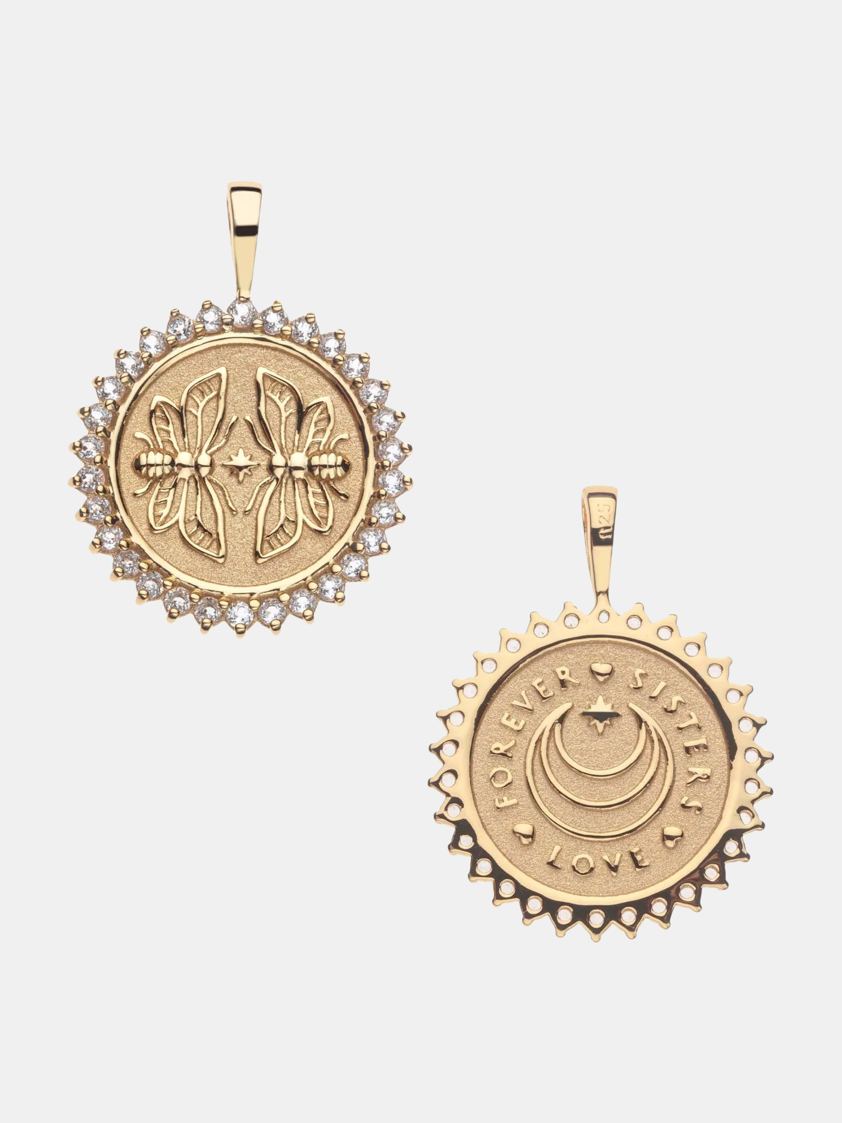 Sisters Forever Petite Embellished Coin - Periwinkle 