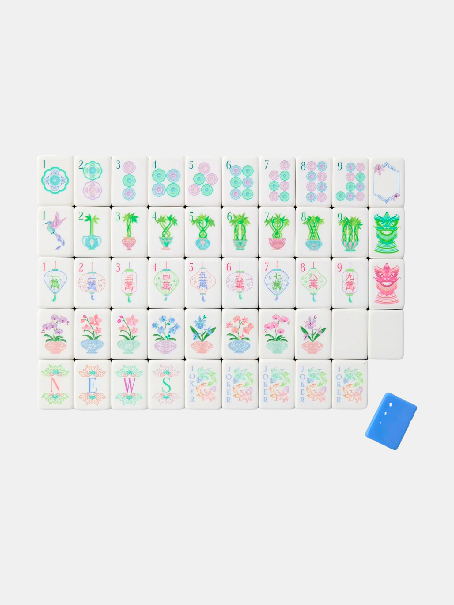 Moonlight Mahjong Tiles - Periwinkle 
