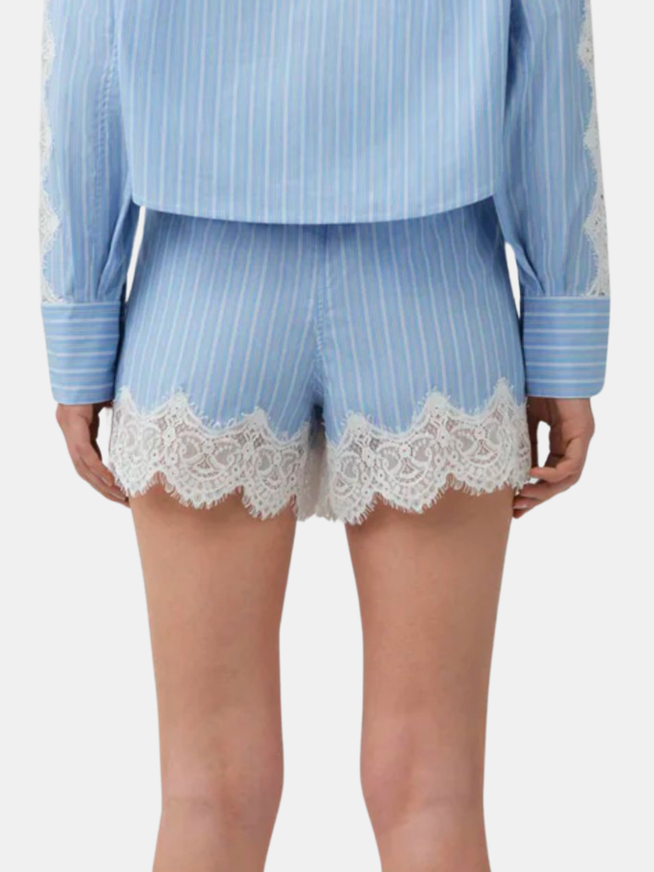 Emmie Cotton Lace Shorts - Periwinkle 