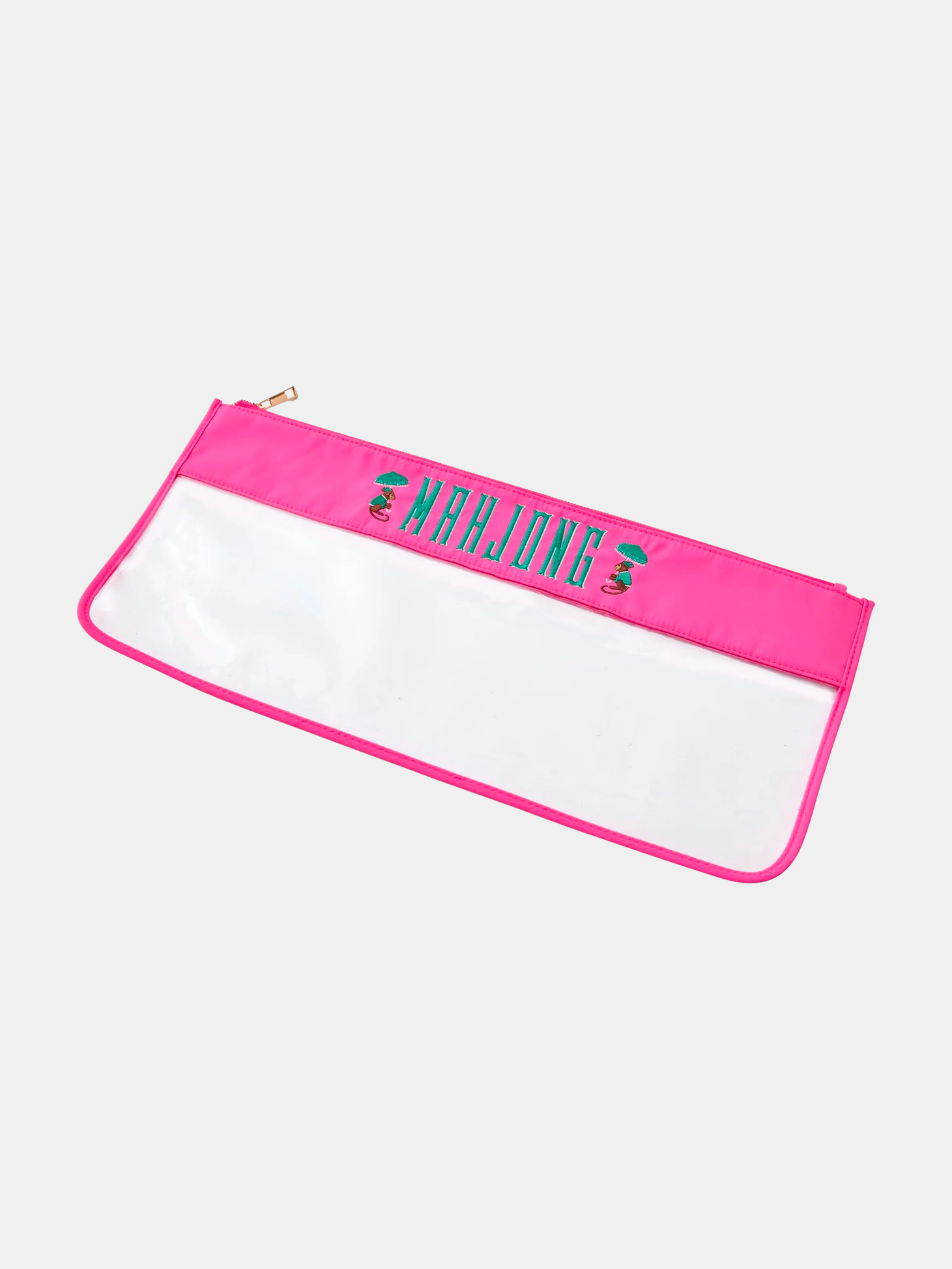 Pink Monkey Mahjong Bag - Periwinkle 