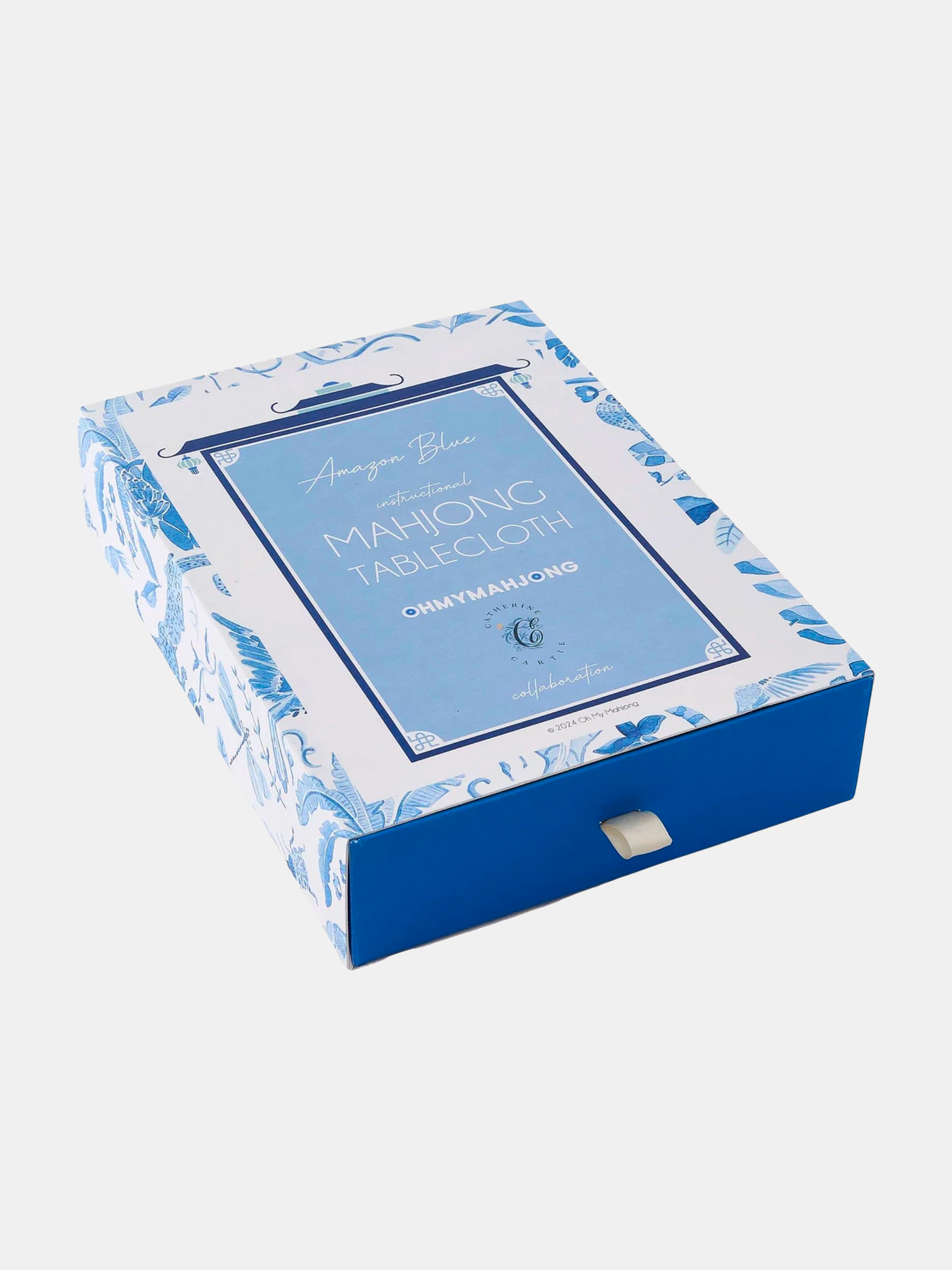 Instructional Mahjong Tablecloth - Periwinkle 
