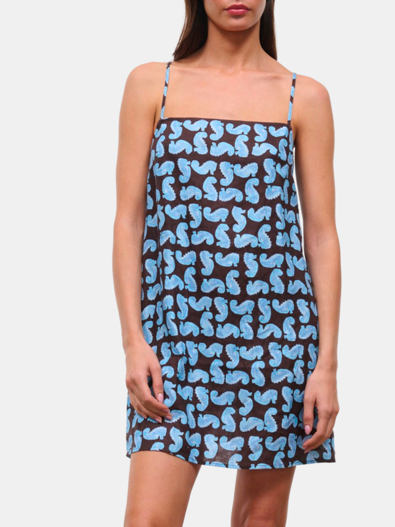 Laura Linen Mini Dress - Periwinkle 