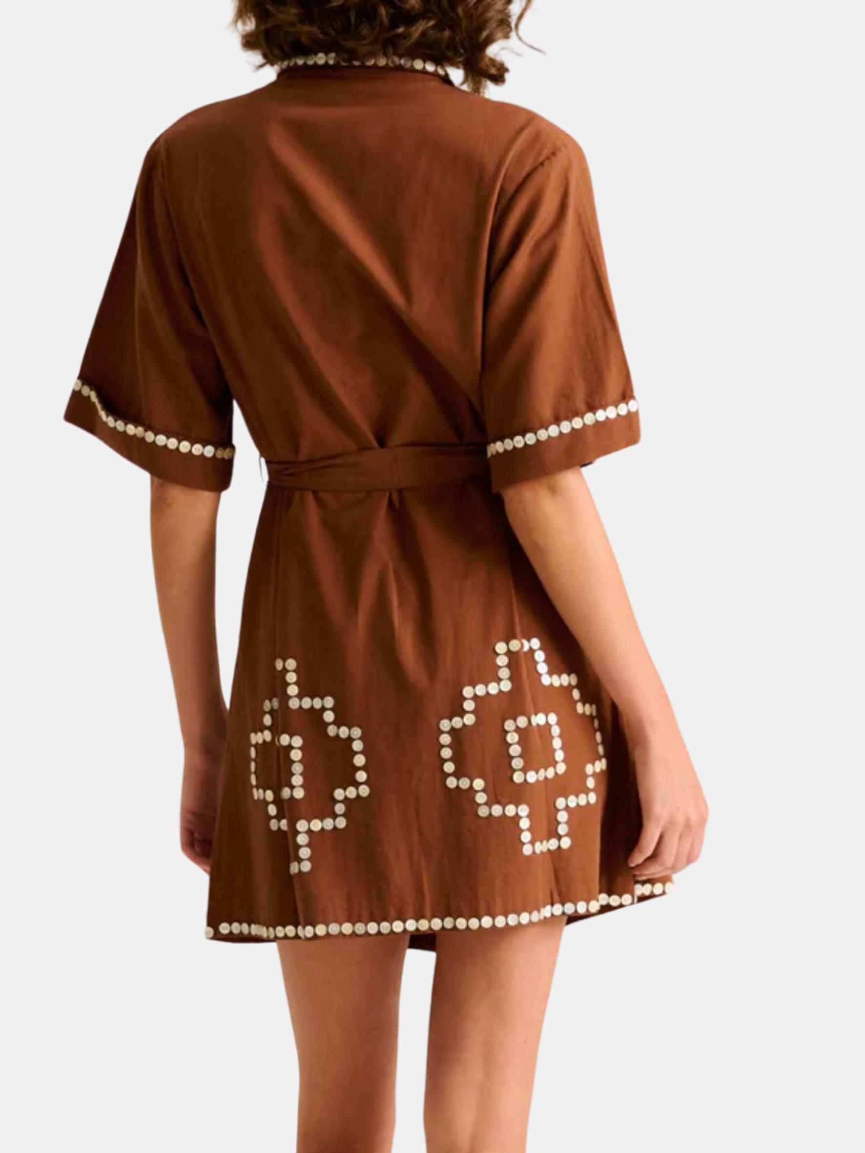 brown icami dress Alessia Embroidered Maxi Dress in Brown