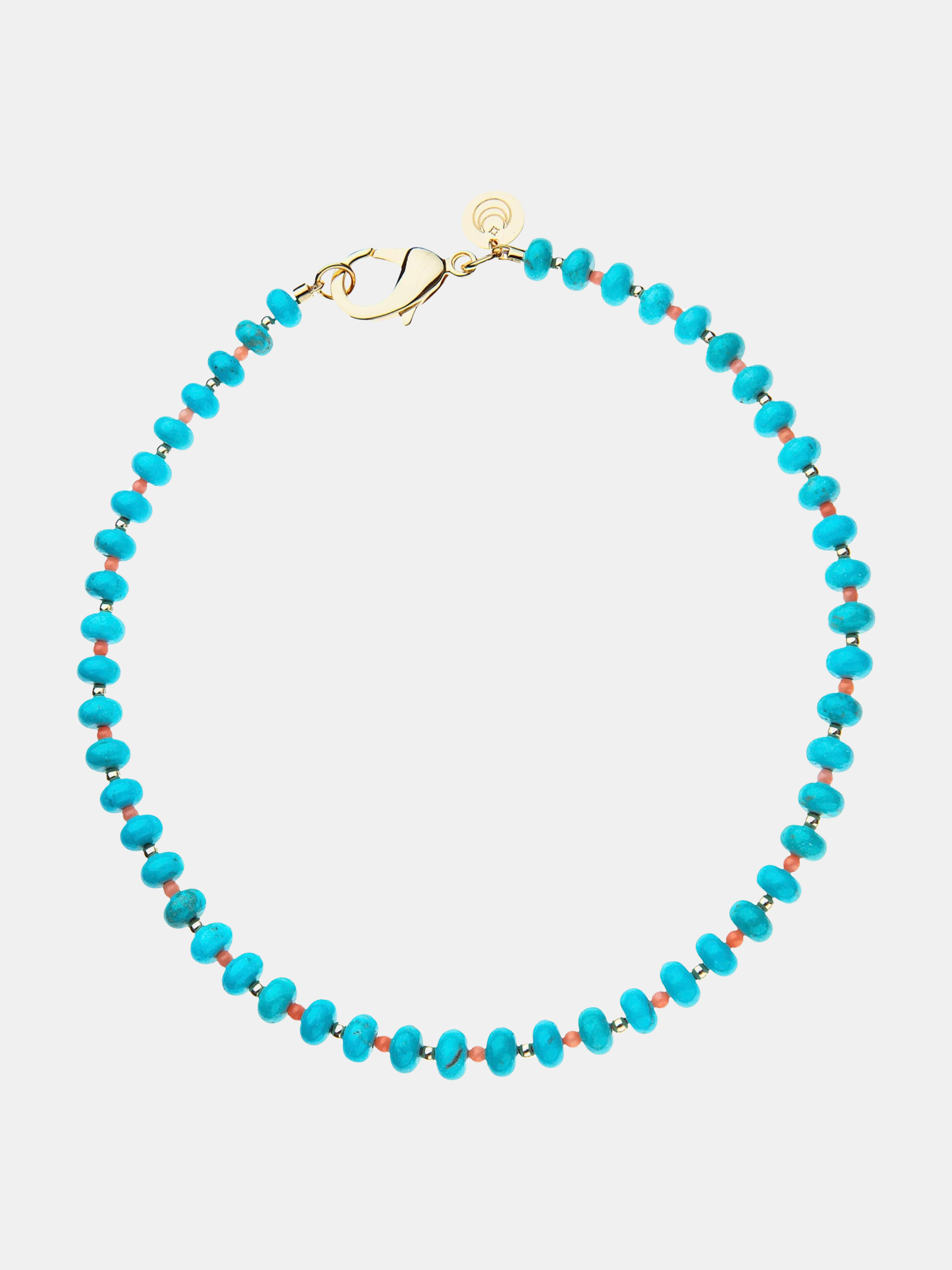 Turquoise and Coral Beaded Necklace
