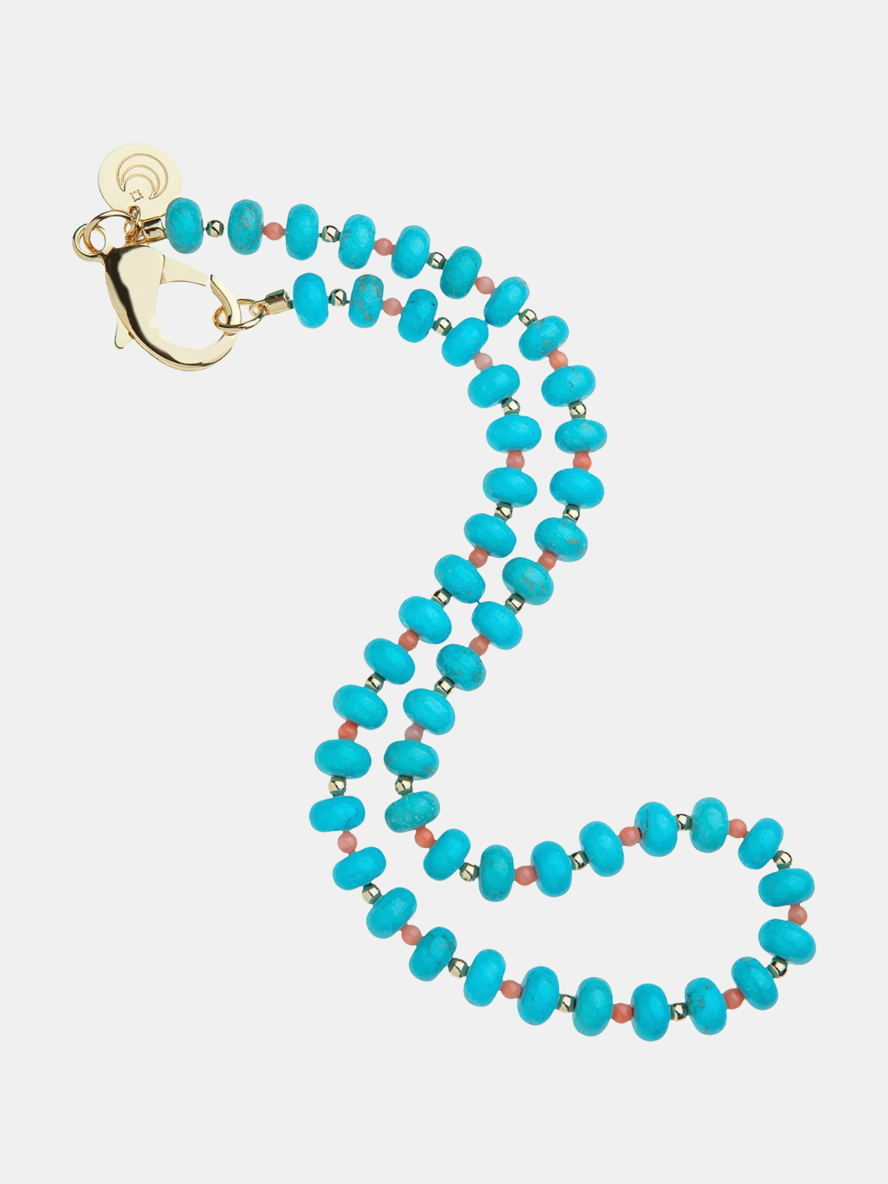 Turquoise and Coral Beaded Necklace