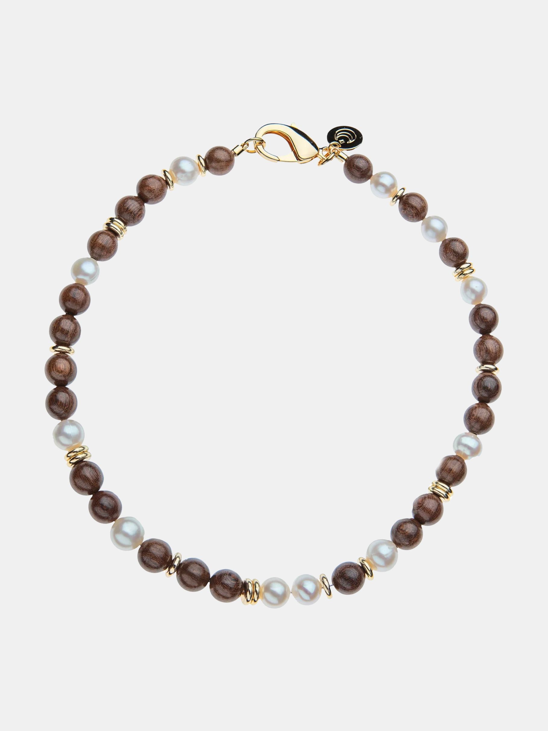 Wood and Pearl Statement Necklace