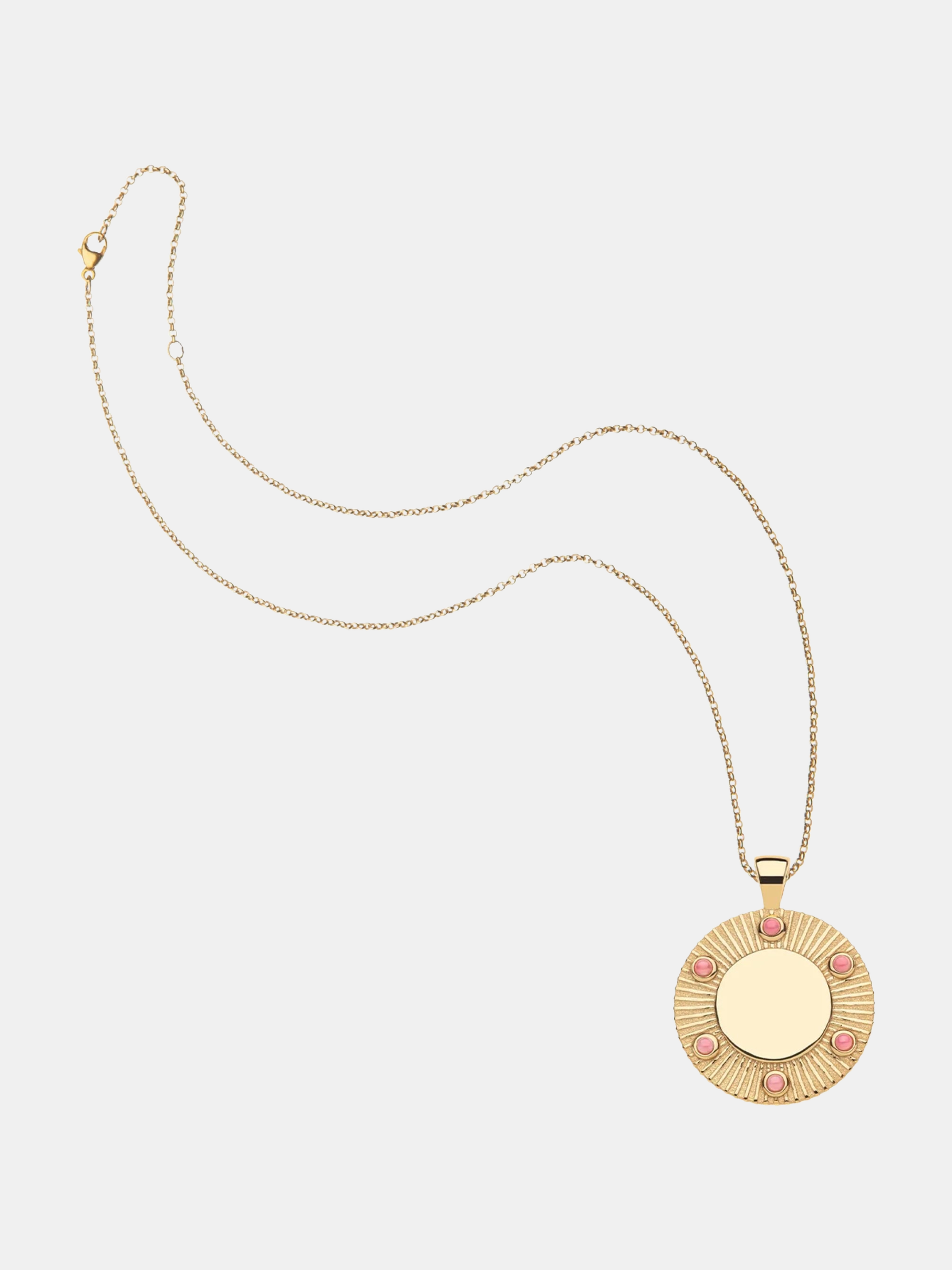 Forever Around The Sun Engravable Pendant in Pink Coral