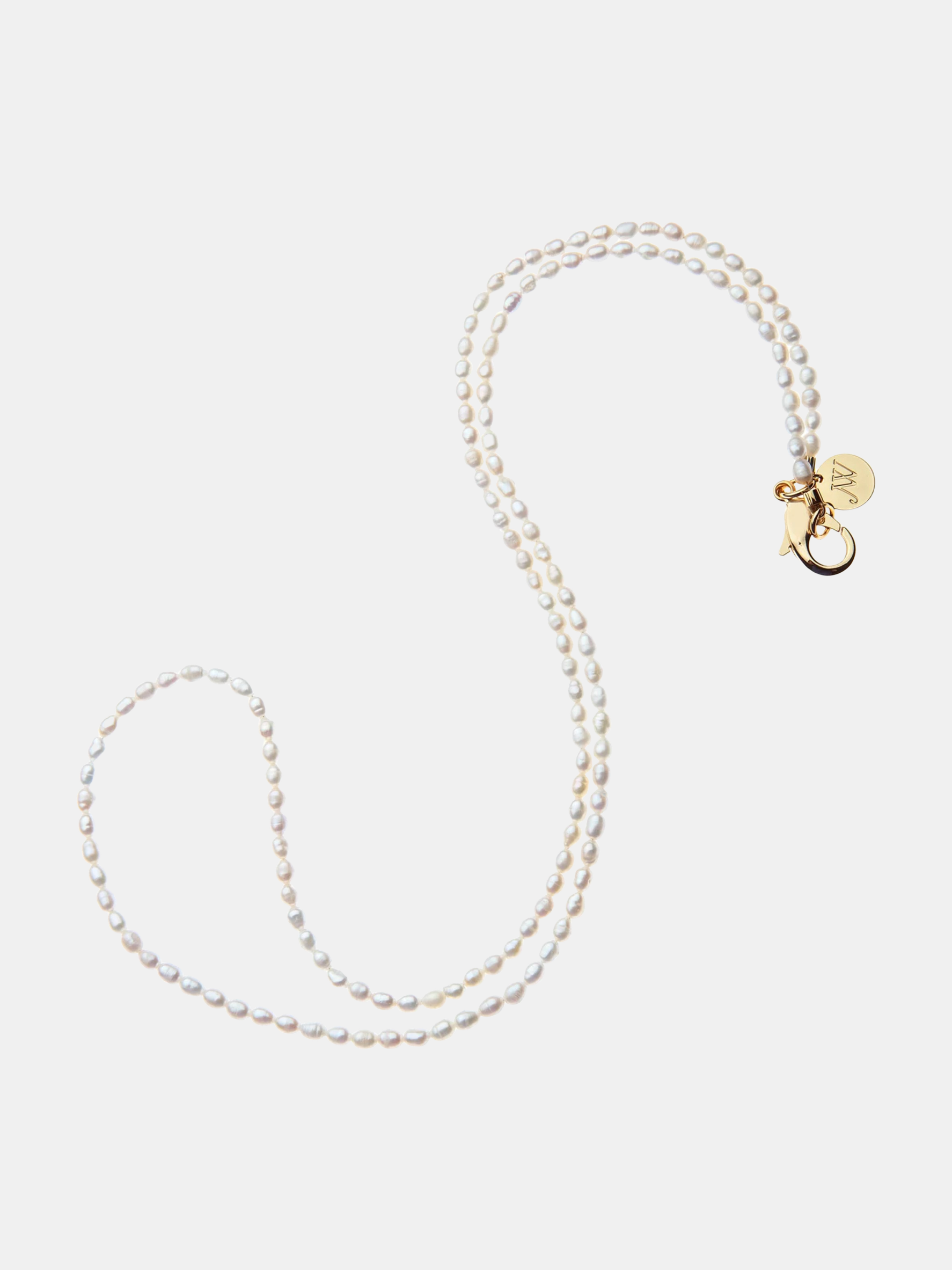 Double Wrap Rice Pearl Necklace