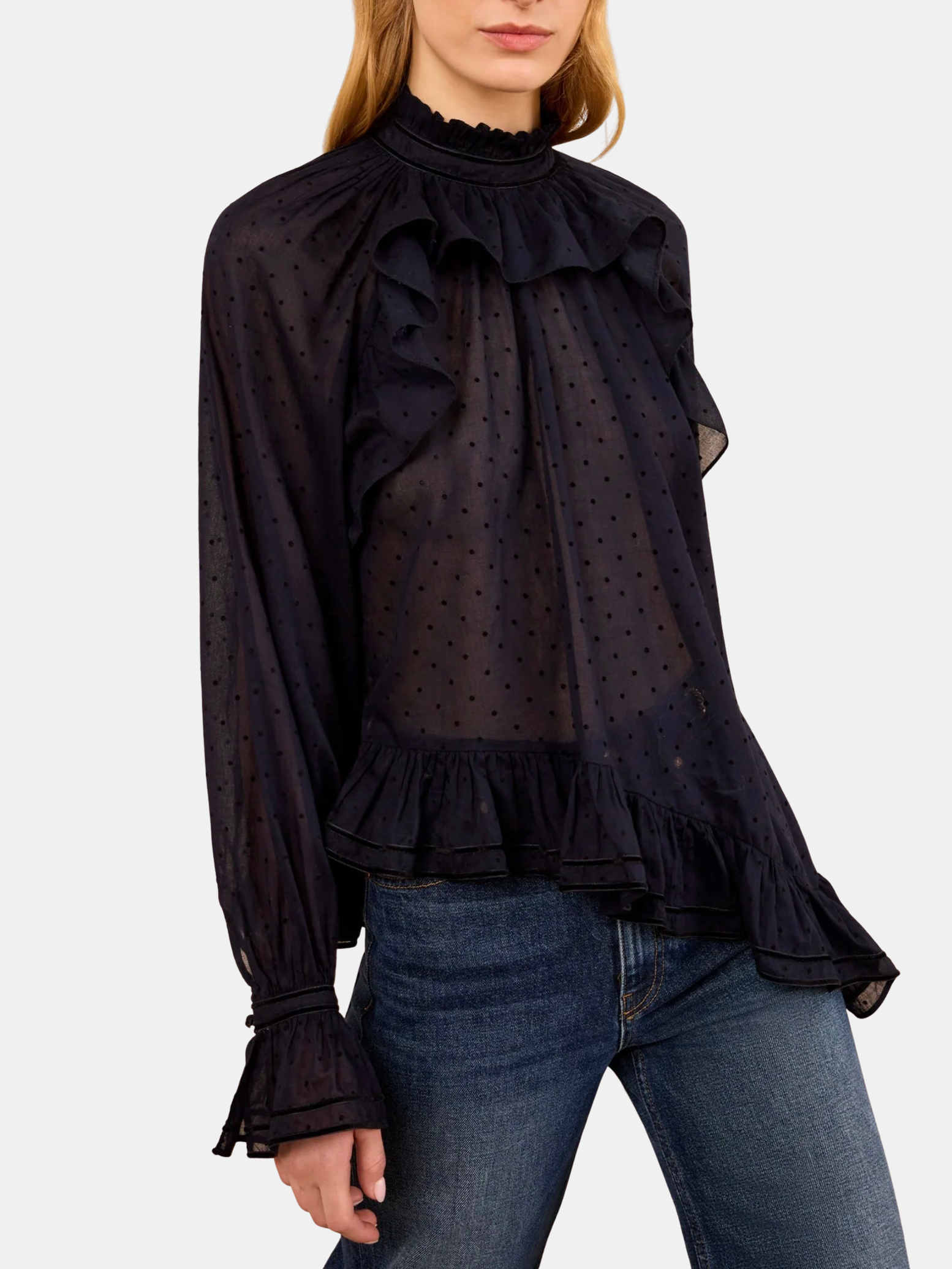 Marcella Long Sleeve Cotton Blouse