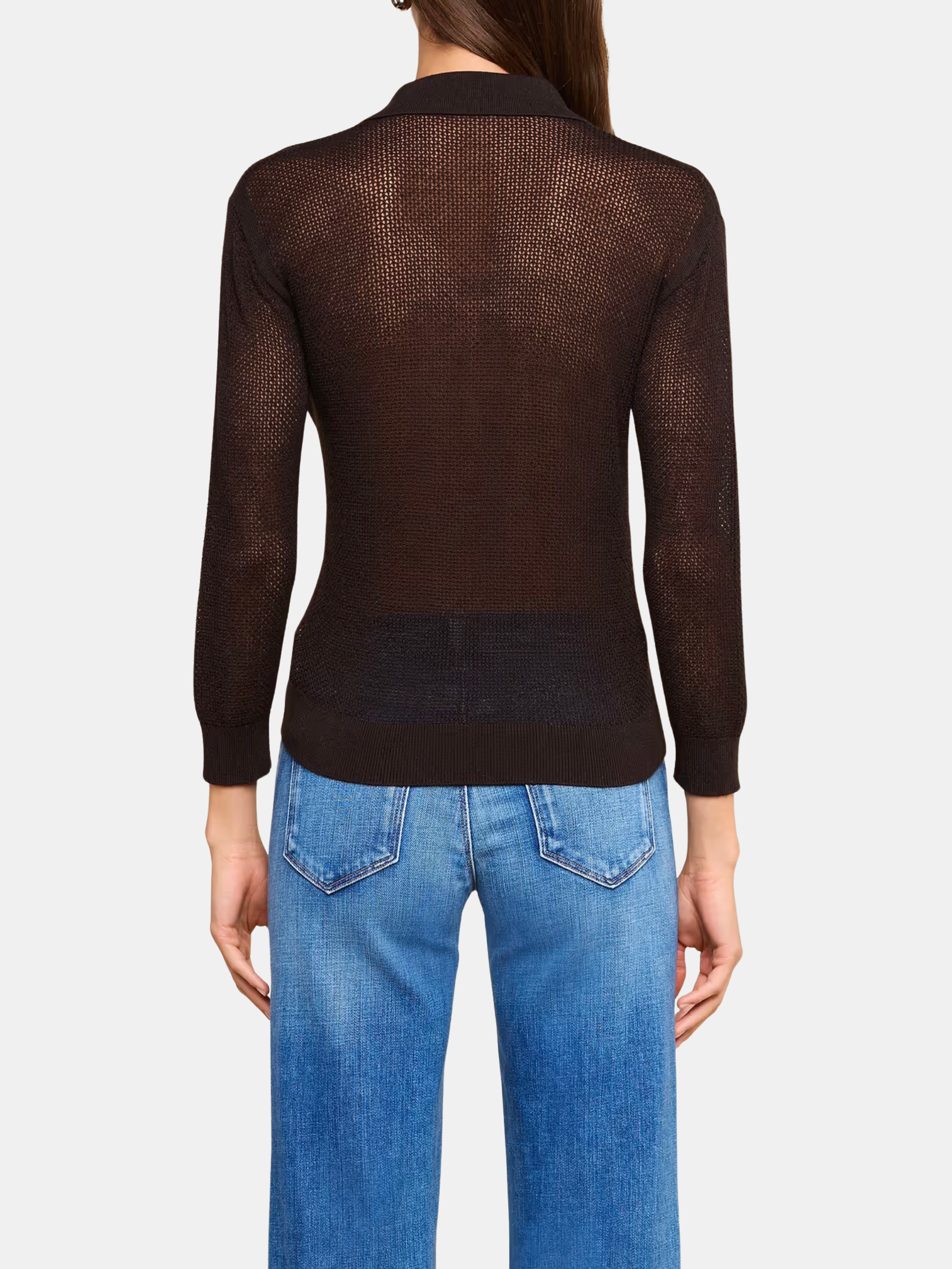 Carine Pointelle Collared Sweater