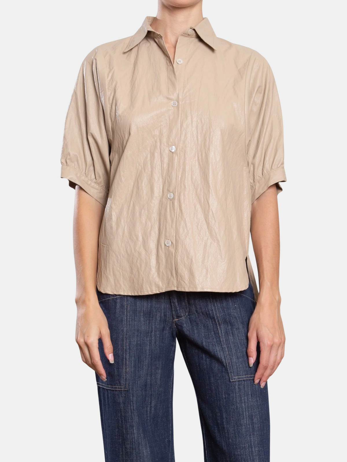 Claude Shirt in Faux Leather