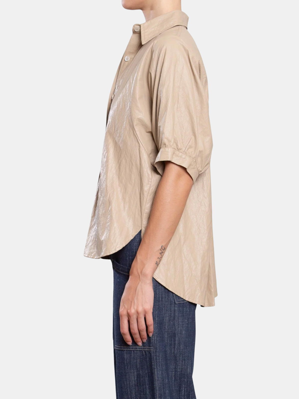 Claude Shirt in Faux Leather