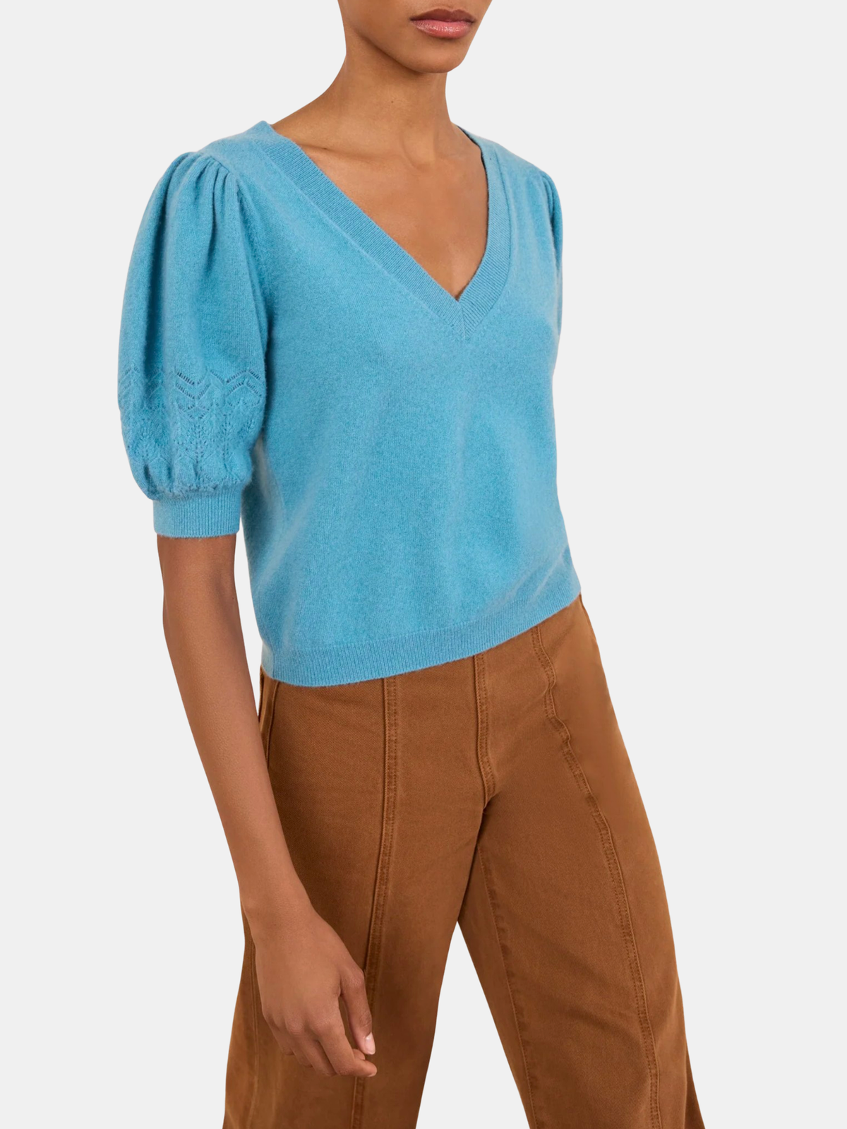 Reina Puff Cashmere Top