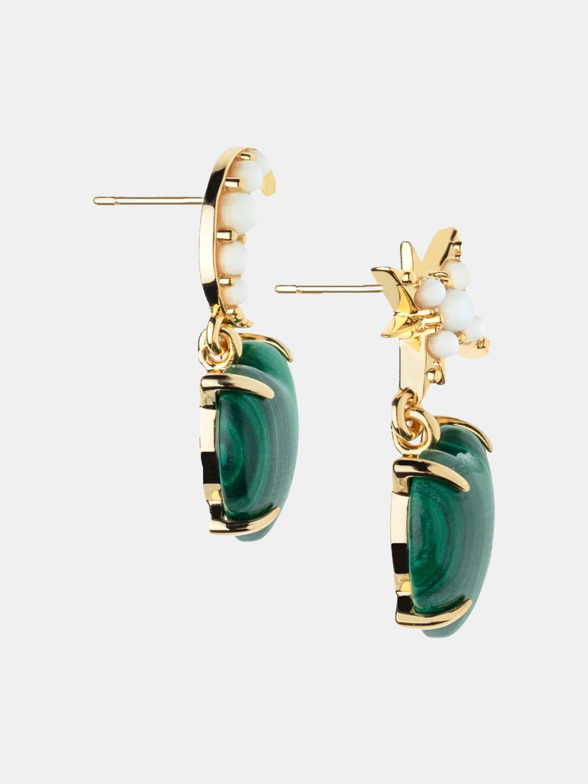 Love You To The Moon and Stars Earrings - Malachite
