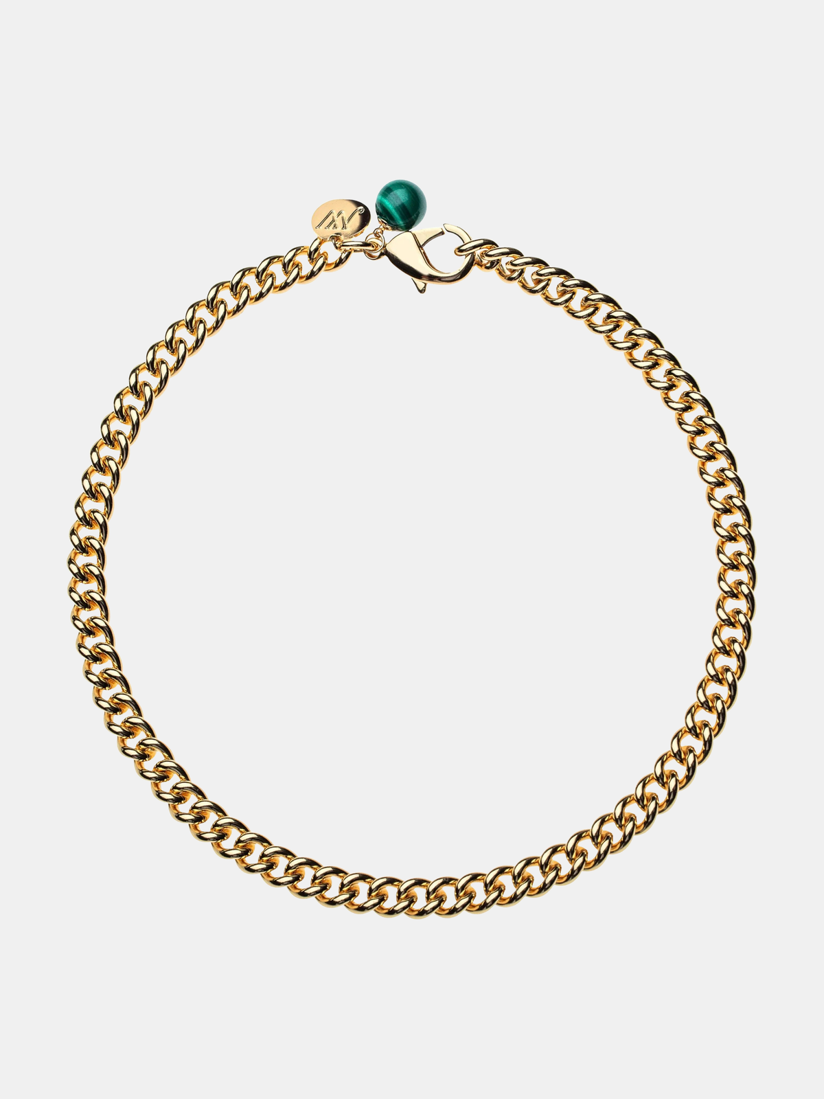 Curb Chain with Malachite 18"