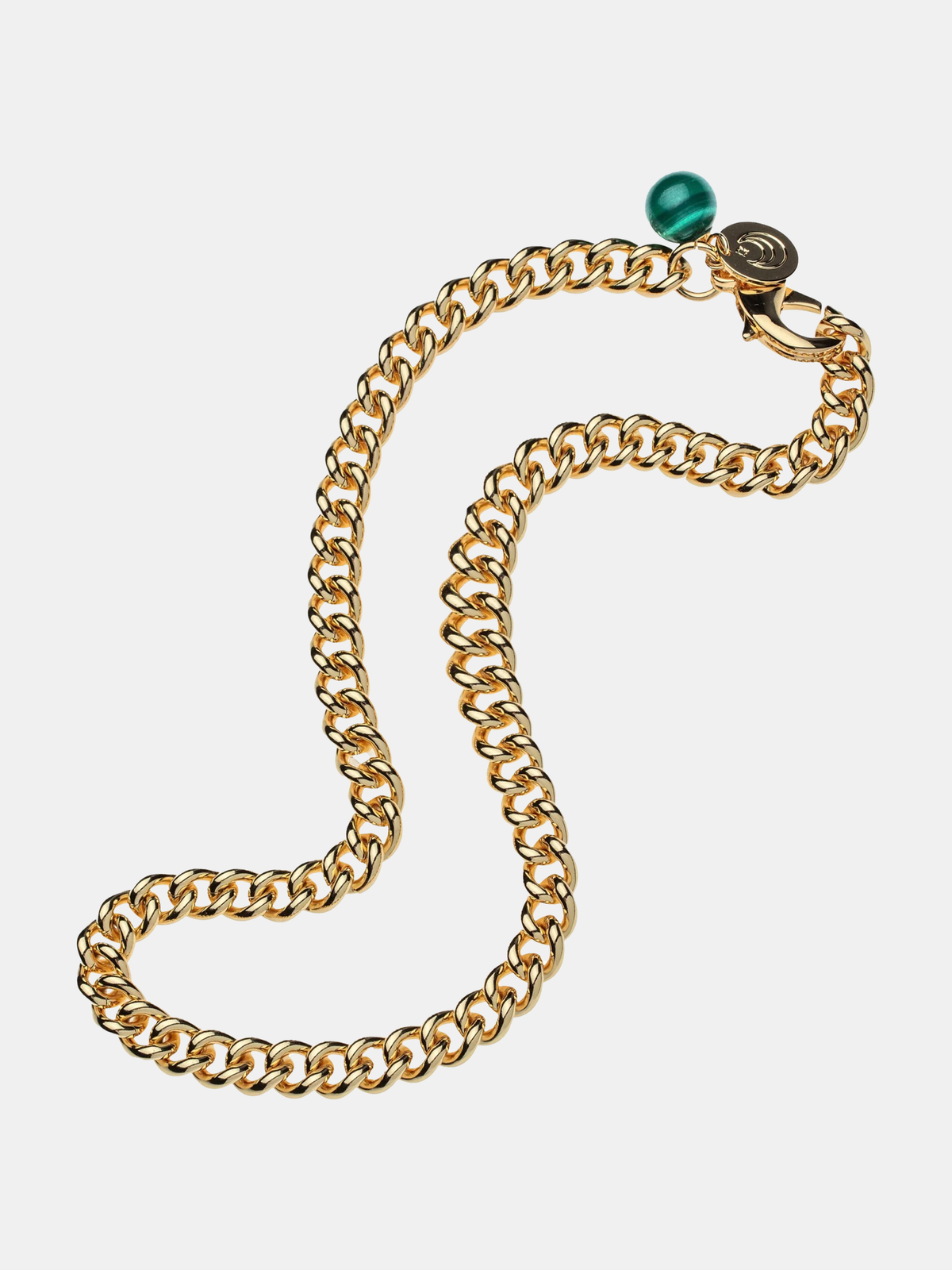 Curb Chain with Malachite 18"