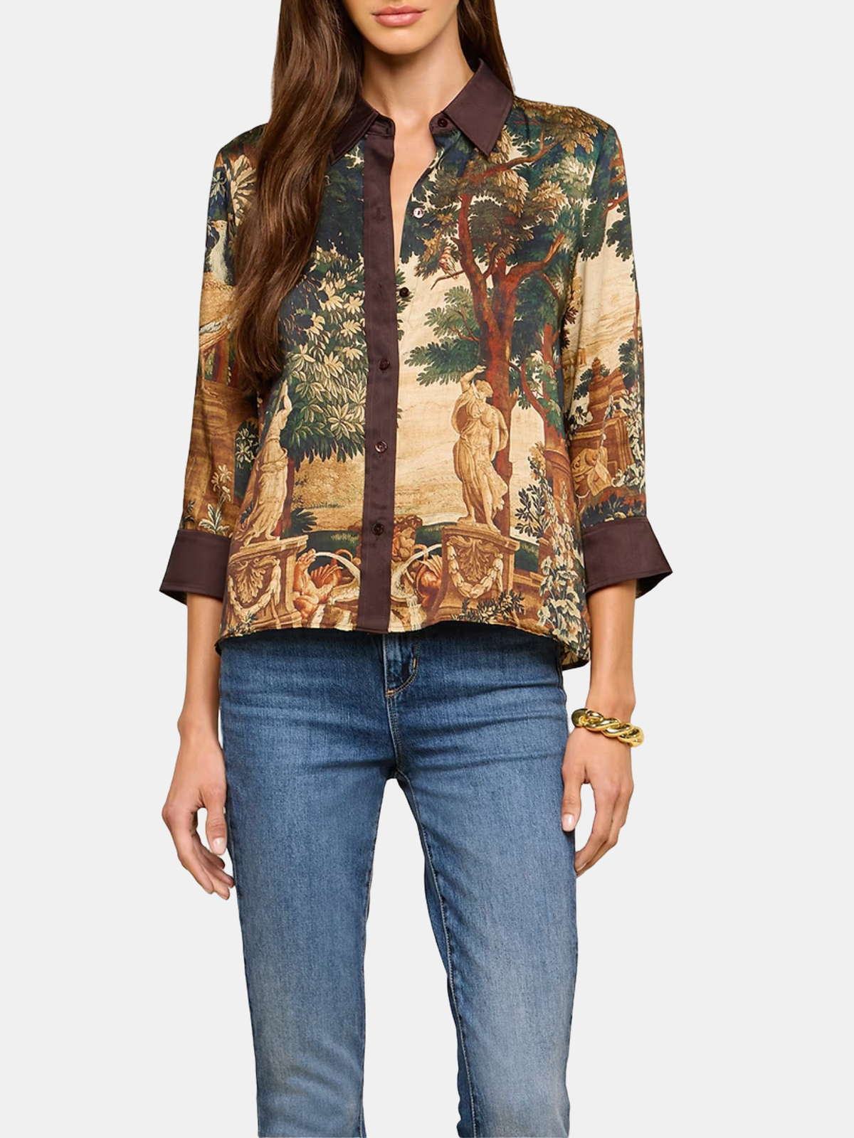 Eulalie Print Placement Blouse