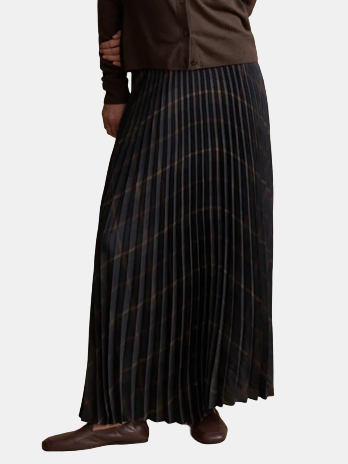 Pleated Skirt Fall Plaid - Periwinkle 
