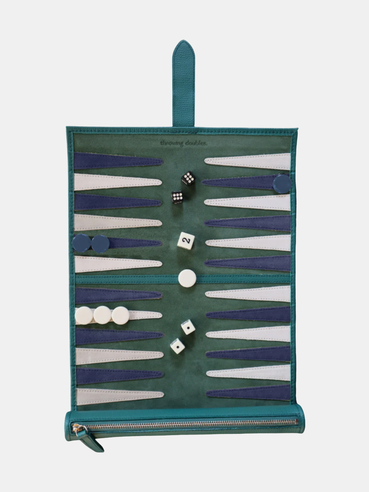Travel Backgammon Board- Belfast - Periwinkle 