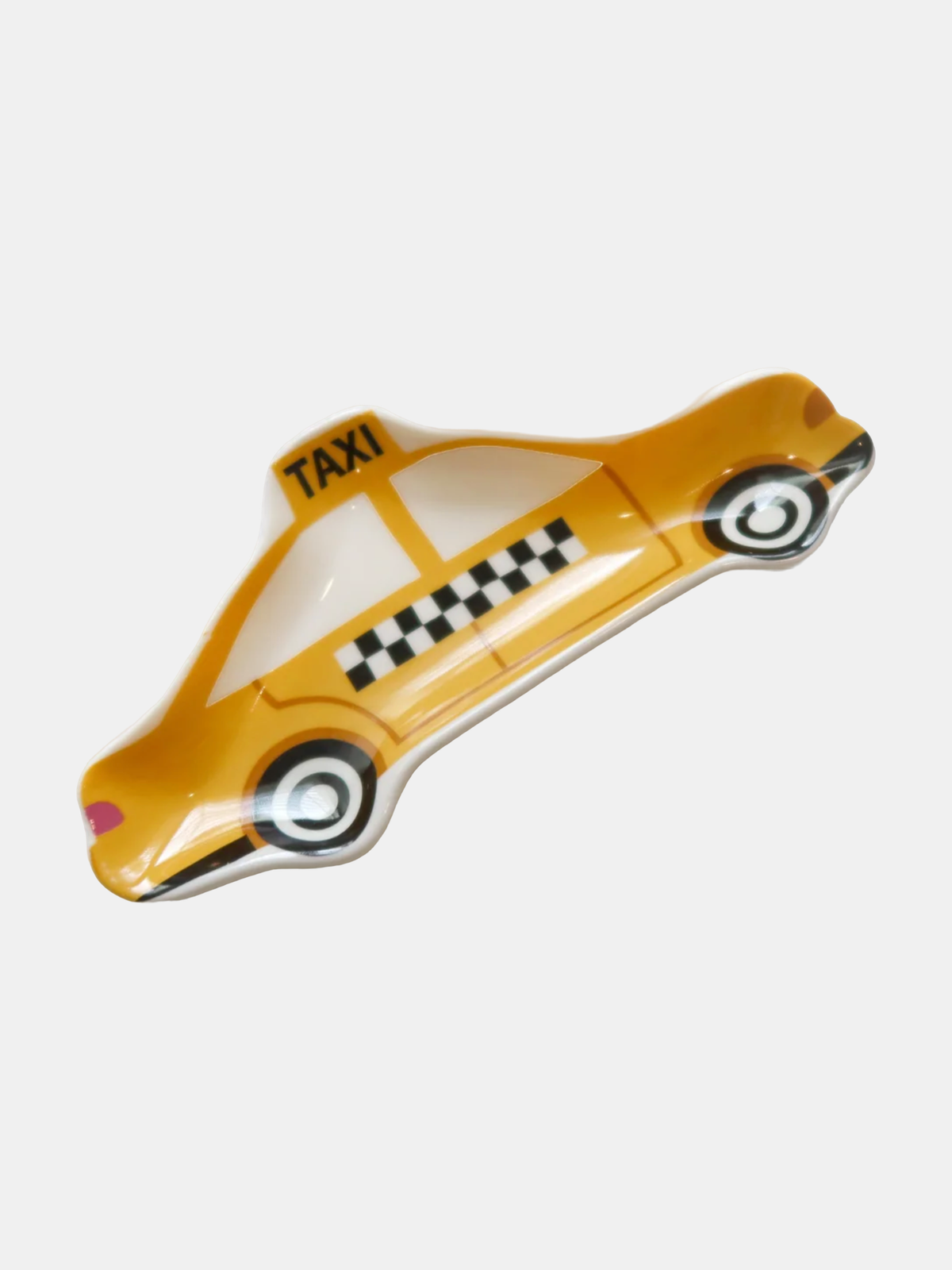 Yellow Taxicab Ceramic Trinket - Periwinkle 