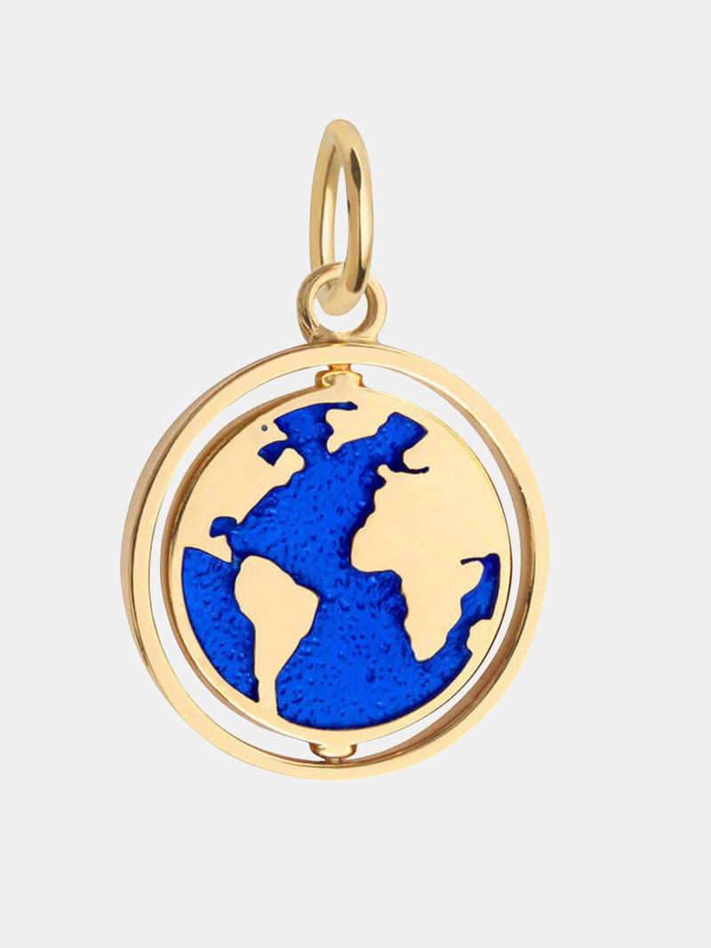 Large Gold Spinning Globe Charm