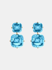 2 Tier Blue Topaz Earrings