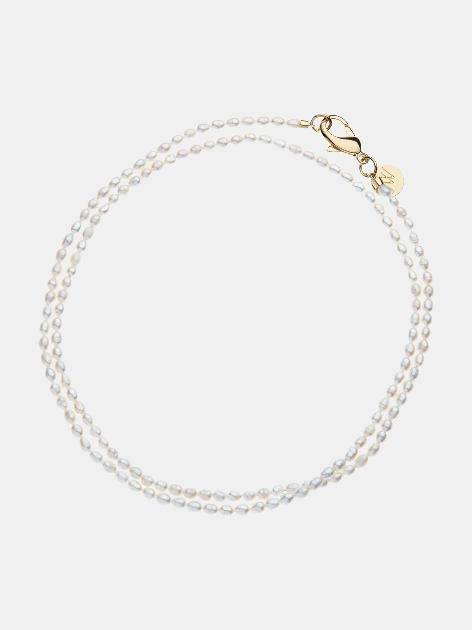 Double Wrap Rice Pearl Necklace