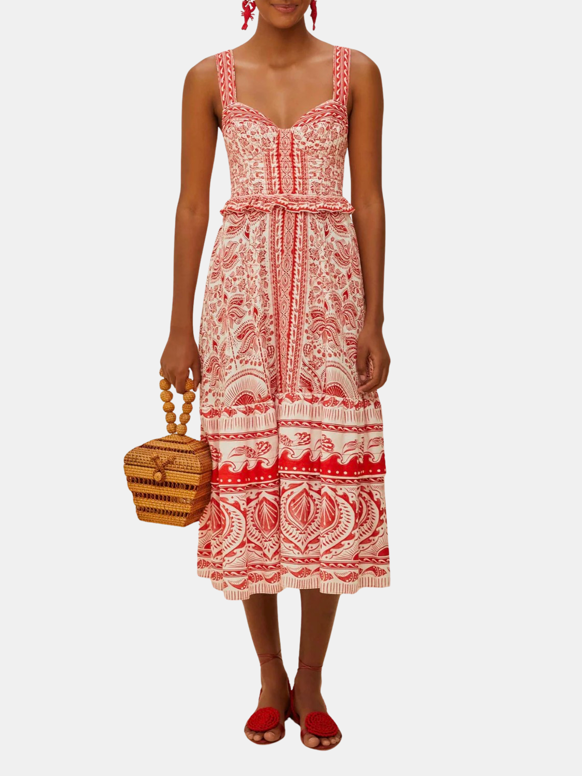 River Ride Red Midi Dress - Periwinkle 