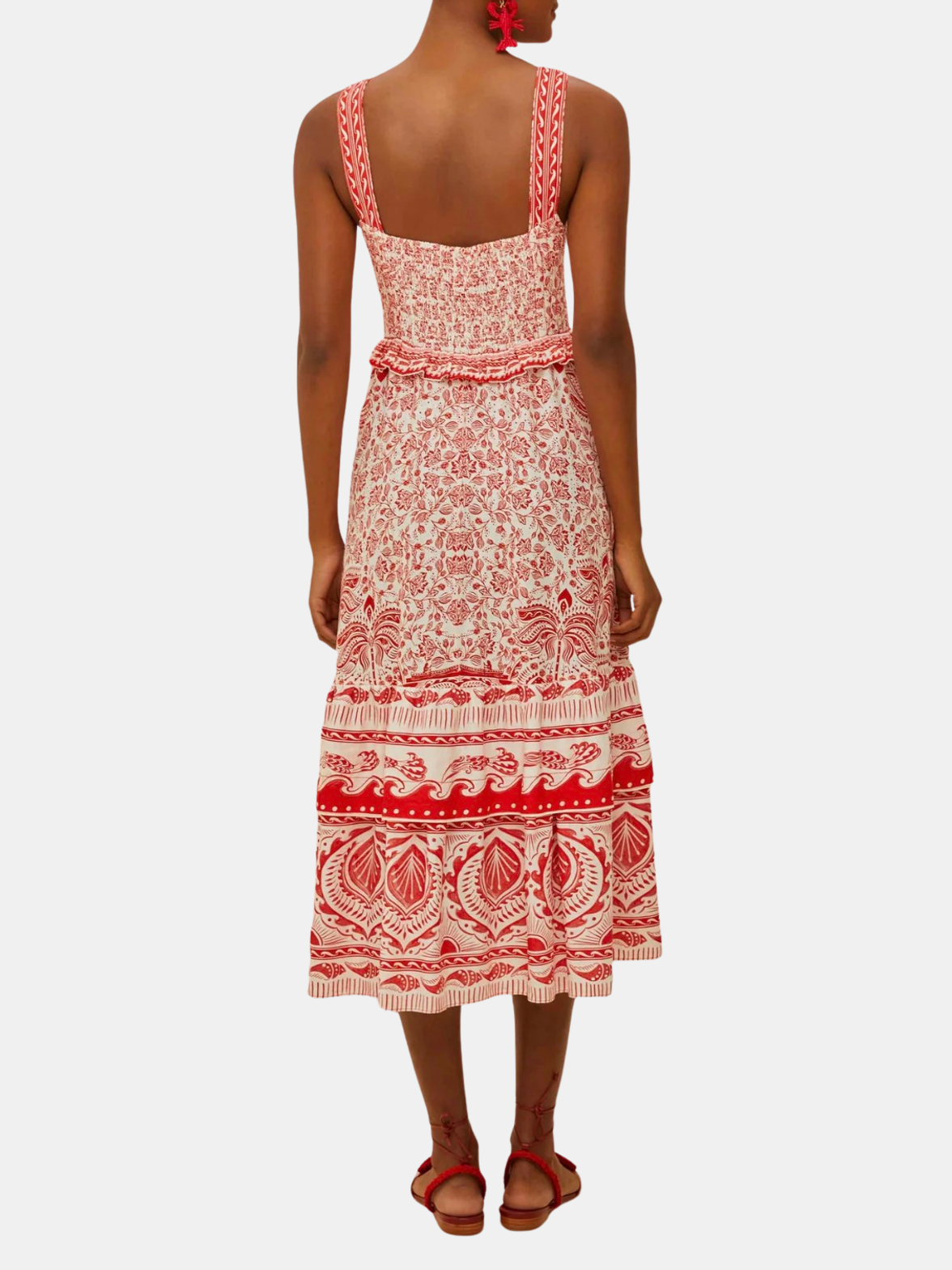 River Ride Red Midi Dress - Periwinkle 