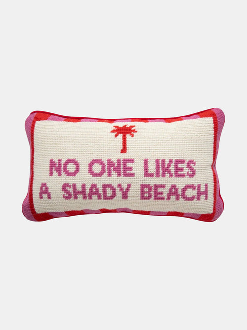 Shady Beach Needlepoint Pillow - Periwinkle 