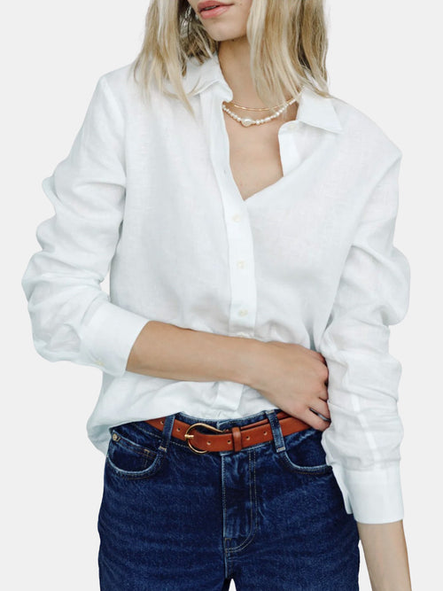 The Washed Linen Shirt - Periwinkle 