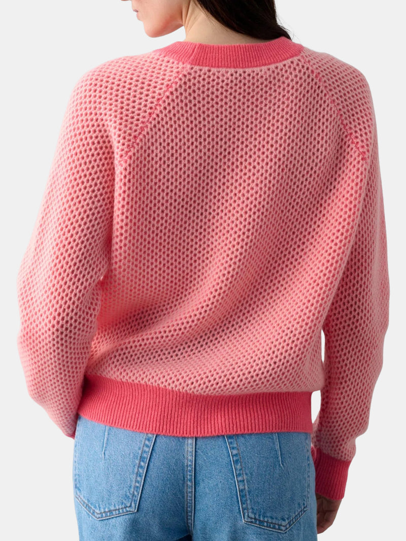 Cashmere Two Tone Mesh Sweatshirt - Periwinkle 