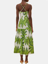 Palm Fan Midi Dress