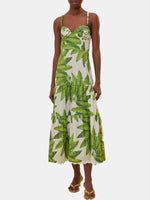 Palm Fan Midi Dress