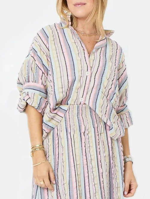 Sherri Stripe Shirt - Periwinkle 