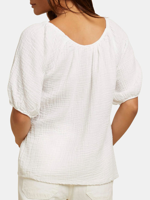 Lyric Easy Peasant Top - Periwinkle 