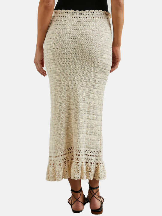 AFAF HAND-PIPED SKIRT - PERIWINKLE
