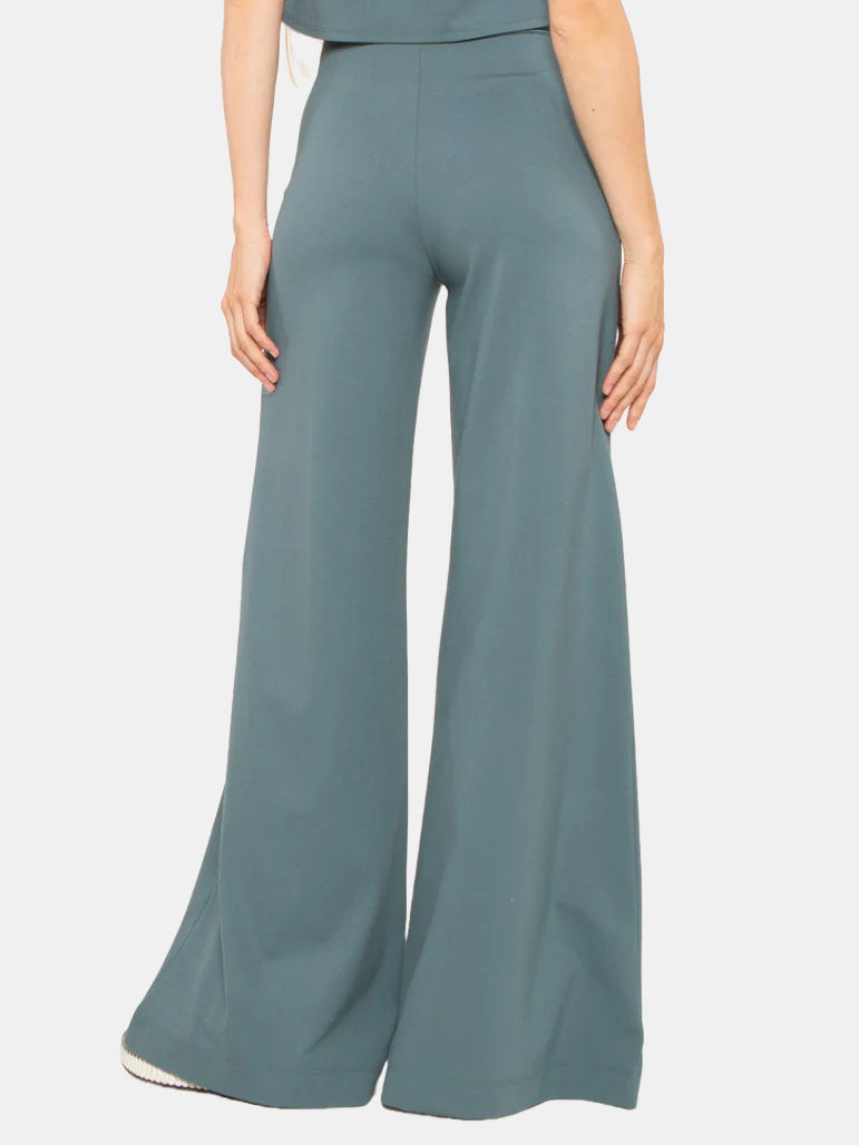 Ponte Knit Wide Leg Pant