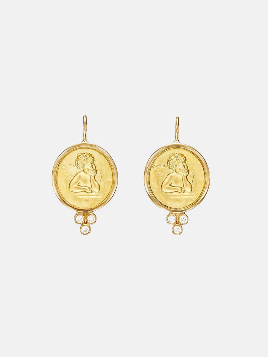 18k Angel Earrings