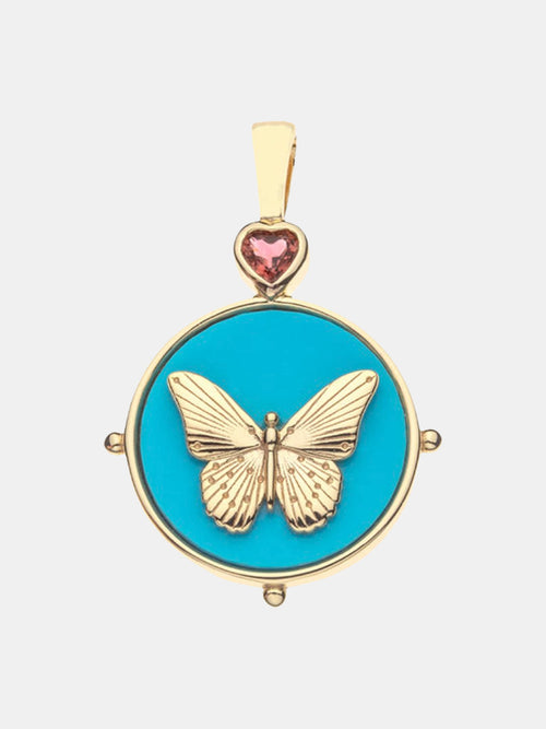 Turquoise Butterfly Pendant - Periwinkle 