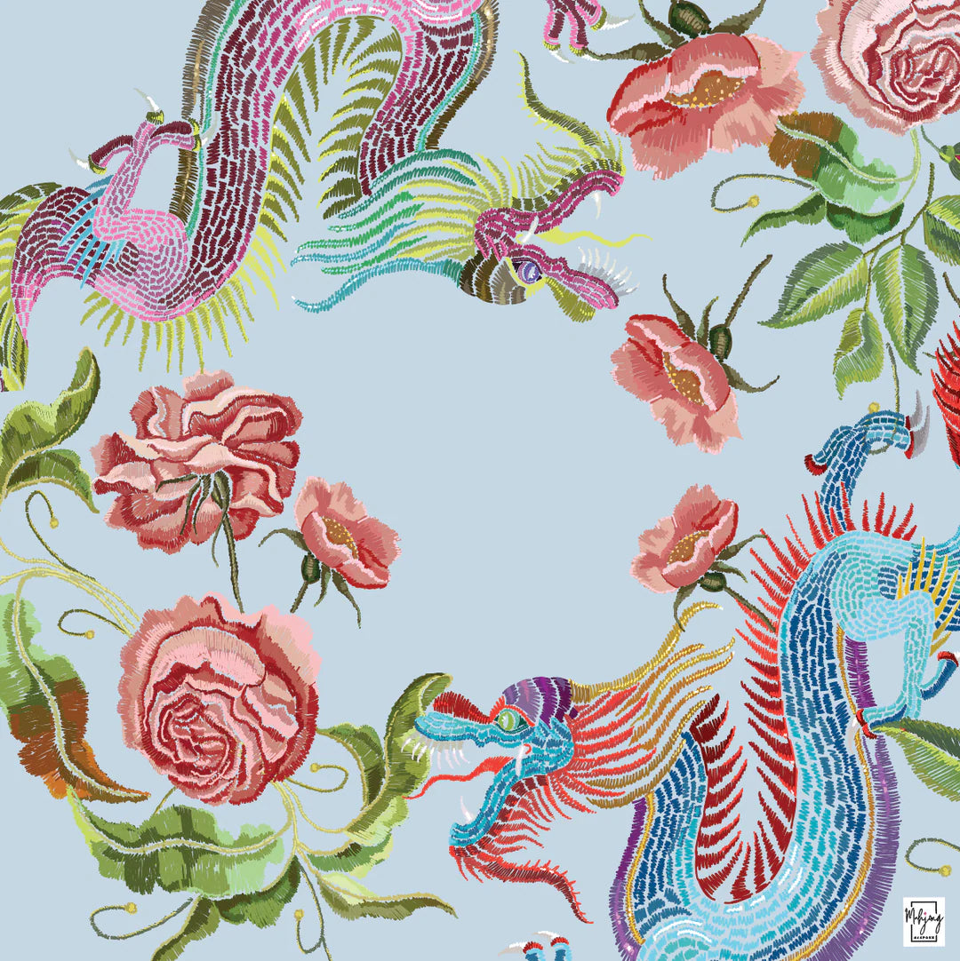 Year Of The Dragon Mat - Periwinkle - Periwinkle 