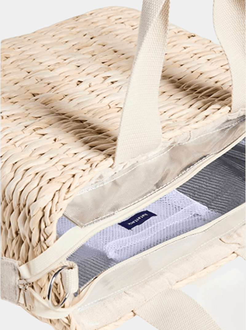 Straw Cooler Tote - Periwinkle 