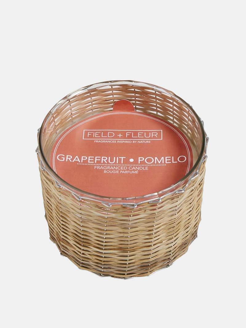 Grapefruit Pomelo 3 Wick Handwoven Candle 21oz - Periwinkle 