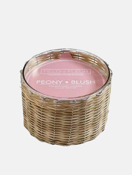 Peony Blush 3 Wick Handwoven Candle 21oz - Periwinkle 