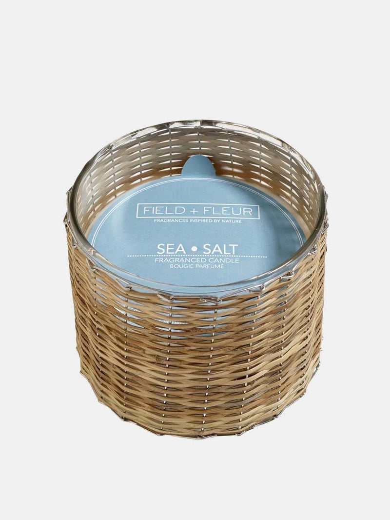 Sea Salt 3 Wick Handwoven Candle 21oz - Periwinkle 