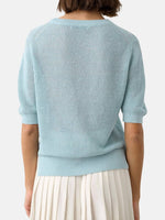 Classic Linen Ribbed T Shirt - Periwinkle 